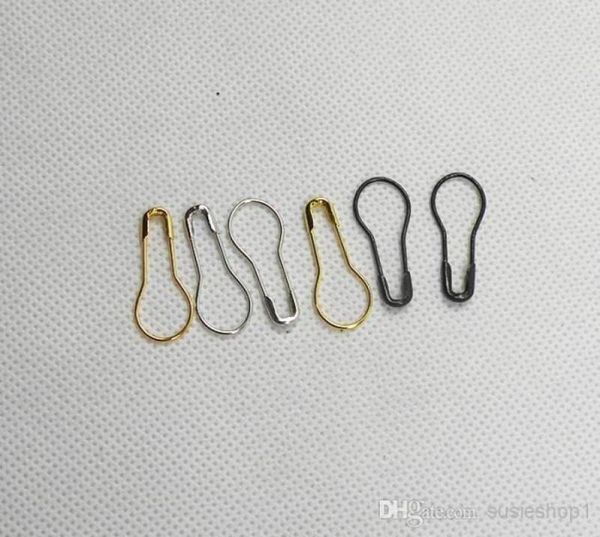 1000 PCs Bulbo Gourd Pearshaped Brass Safety Pins Black Silver Gold Bronze Color3918906