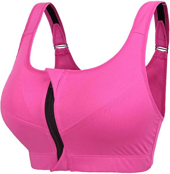 BRAS Sports Bra Frauen Crop Top Push -up Fitness Sportswear Reißverschluss Unterwäsche Schockdicht schnell trocken 5xl Plus Size