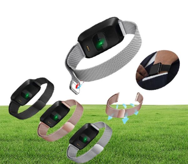 Milanische Schleifenbandhandgelenkbandersatz für Fitbit gegen Versa gegen 2 Edelstahl -Uhrenband Magnetic Lock Bracelet6624492