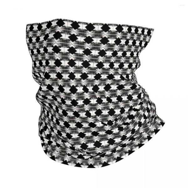 Eşarplar Siyah ve Beyaz Keffiyeh Filistinli Bandana Boyun Gaiter Motocross Yüz Eşarp Balaclava Binicilik UNISEX Yetişkin Rüzgar Geçirmez