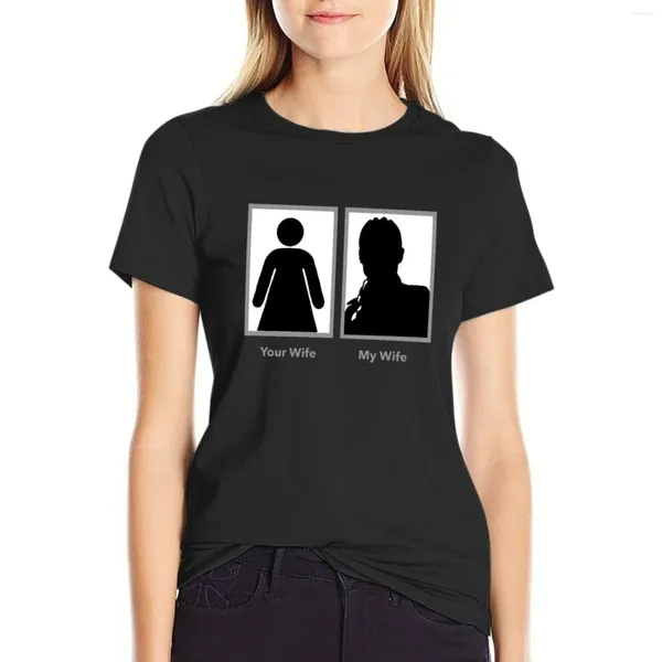 Polos femininos My Wife Alder T-shirt Roupas estéticas Tops de verão Top de camisetas fofas para mulheres