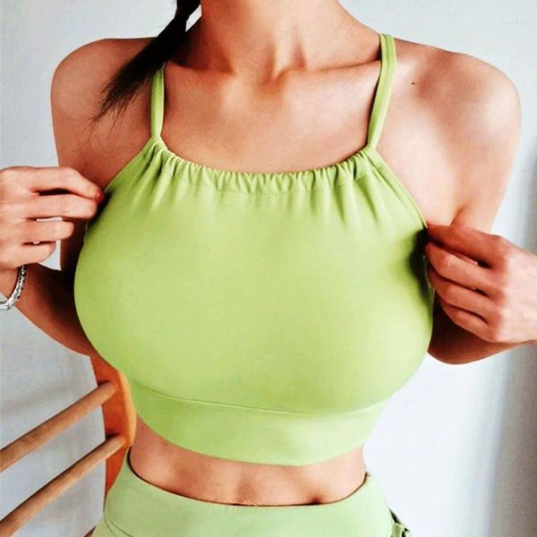 Yoga -Outfit Cloud Rise Women Sport Bra Fitness Fitness sexy Back Unterwäsche Ladies Solid schnell trockener Sommer Crop Top Training Running Shirt