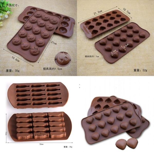 DIY Silicone Mold Face Shell Little Coke Bolo de Moldes Chocolates Gelo Moldes de Lattice vendem bem com vários padrões 1 98JJ J17480109