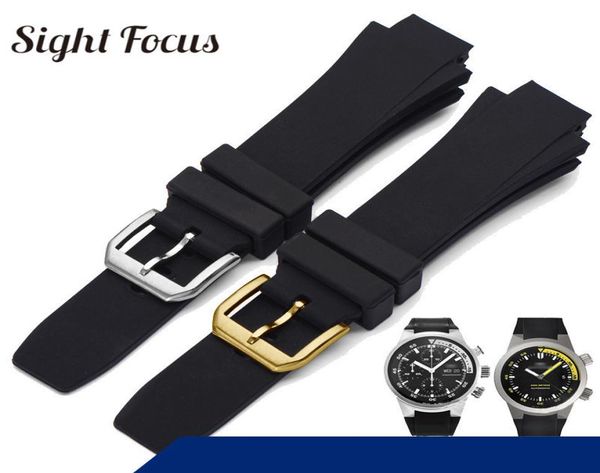 26x16 mm di orologi per cinghia di sostituzione Aquatimer IWC Bracciale IW354807 per uomini Black Sitionce Belt Cink Pin Buckle Masculino Y7382167