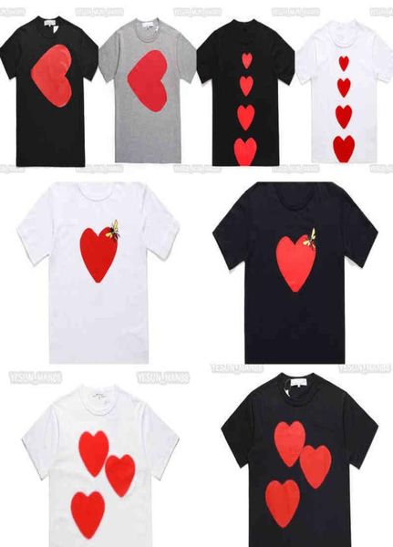 Designer Herren spielen T -Shirt White Eyes Big Red Peach Heart Sticker gedrucktes Hemdkommando losen Mode Frauen Hemden High Quanlity8326947