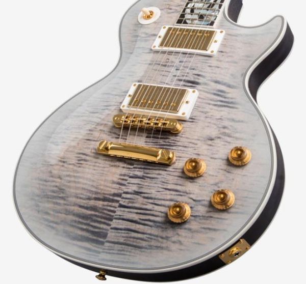 Rare Ultima Limited Run Grey Burst Flamemaple Top E -Gitarre 3 Stück Flamme Maple Hals ICEFLAME INLAY GOLD GOVER IMPERIAL T1925382