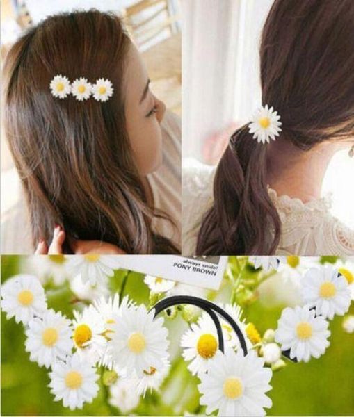 Daisy Elastic Hair Ring Rape Bands Clips Hair Clips Portador de Ponytail para meninas Baby T7011517095