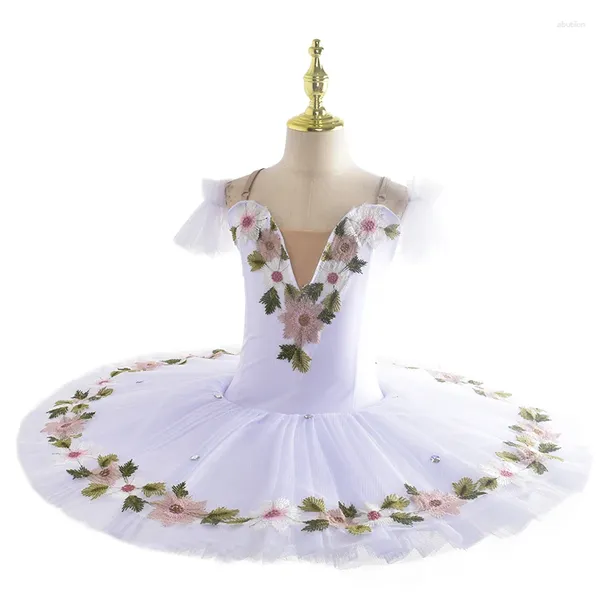 Abbigliamento da palcoscenico abito tutu romantico bianco Swan Lake Professional Ballet Costume Princess Girls Ballerina Party Pancake