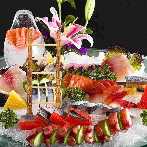 Piastre la scala di bambù disposizione sashimi sushi decorazioni sushi decorazione vassoio ornamenti per posate piatto in miniatura