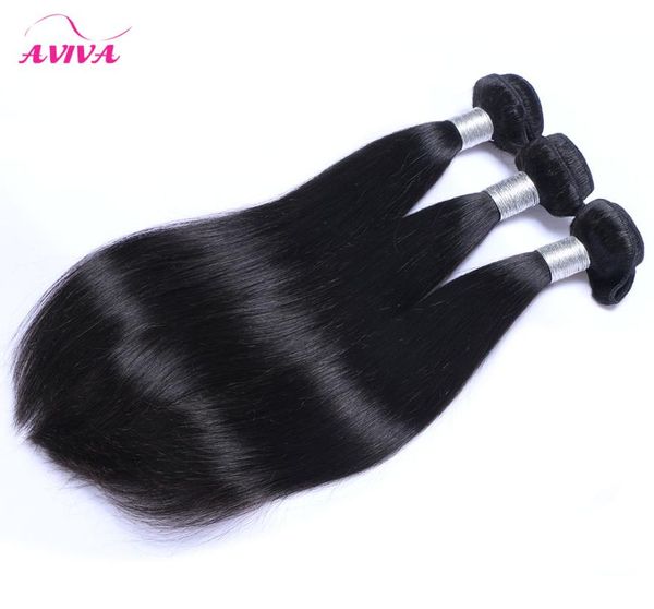 Pacotes de cabelo da Indian Indian Virgin, de cabelo direto da Malásia brasileira, pacote de cabelo não processado Remy Human Human Extensions 34 PCs Natural BLA6347067