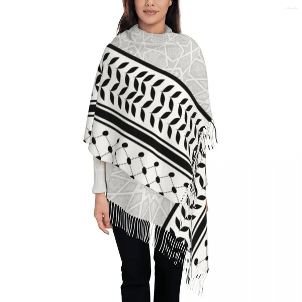 Lenços do folk árabe kufiya hatta tradicional keffiyeh xale de xale envolve mulheres quentes lenços macios longos pashminas