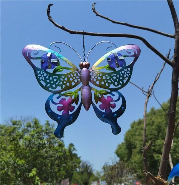 Decorazione esterno Yard Garden Grande Metal Butterfly Garden Decorative Wall Art Art Fence Ornament Gift346V7910972