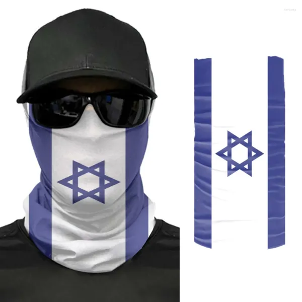 Lenços 2024 Israel Flag Scarf pescoço máscara facial unissex moda mais quente Bandana de cabeça de cabeça de cabeça de cabeça para ciclismo de ciclismo