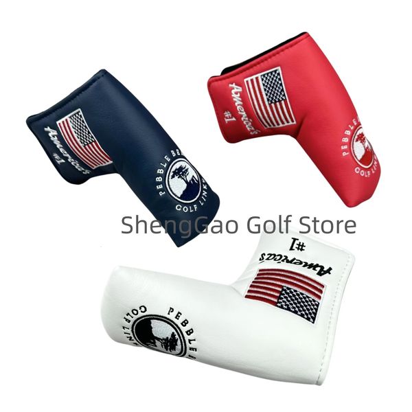 1pc Golf Putter Cover PU Closure Pine Pine Pattern Pattern Blade Protector 240411