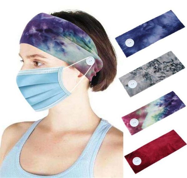 Knopfstirnband für Krankenschwestern Frauen Männer Yoga Sport Training Turban Taste Dye Head Wrap Elastic Hair Band JK2006XB9671888