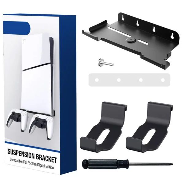 Accessori Kit monte a parete per PlayStation 5 Slim Console Salvaling Spazio Controller Porta auricolare per PS5 Slim Accessori kit