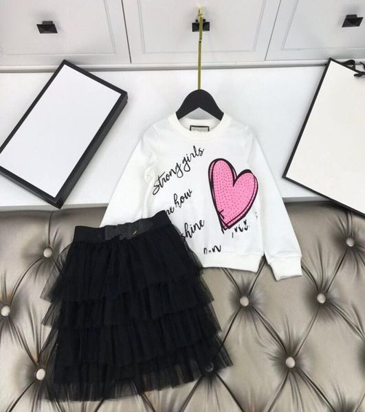 Дизайнерский стиль детские юбки наряды детские буквы Love Heart Printed Sweatrabletter.