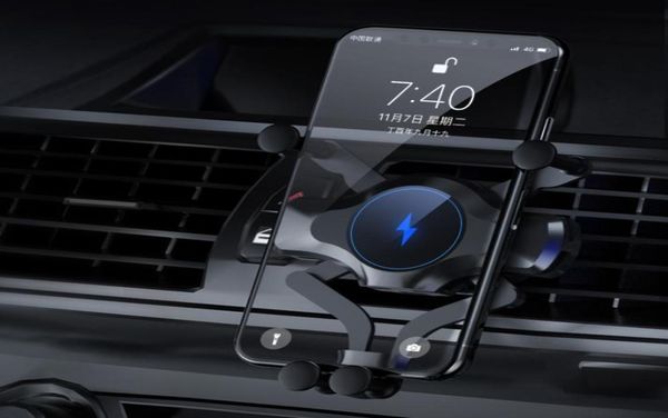 10 Вт беспроводное зарядное устройство iPhone 12 11 Pro Max XS XR x Car Gravity Mount для Samsung S21 Примечание 20 Ultra Charge Phone Holder32832277