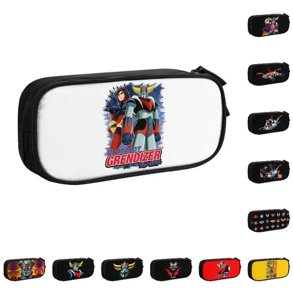 Bolsas de cosméticos coreanos Goldorak Grendizer Actarus Lápis Case para meninos Gilrs Robot OVNI personalizado Goldrake de grande capacidade Bolsa de caneta Papelaria