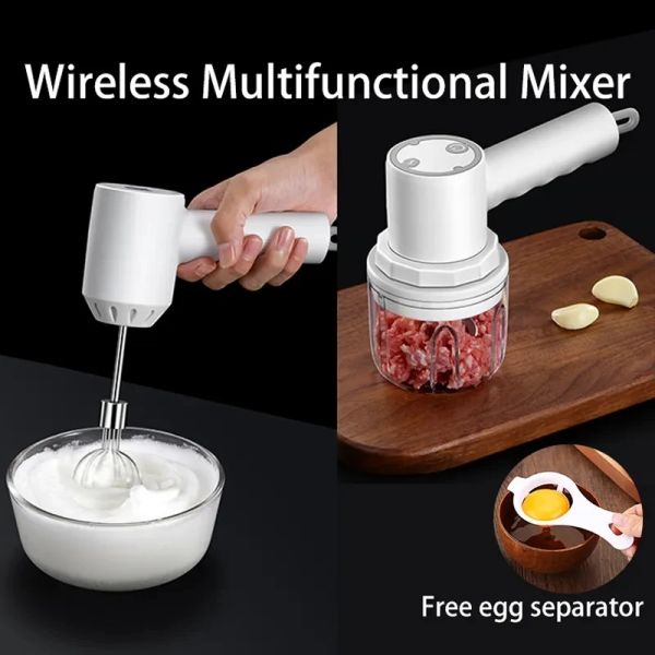 Mixer Xiaomi Wireless 3 Geschwindigkeit Mini -Mixer Elektrische Lebensmittelmixer Handheld Eierschläger Automatisch Creme Food Kuchen Backteigmischer