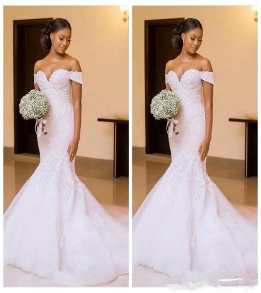 2021 foto vere foto neri africani sirena abiti da sposa abiti da sposa da appliques in pizzo spalla sottile bella donna vestidos3706747