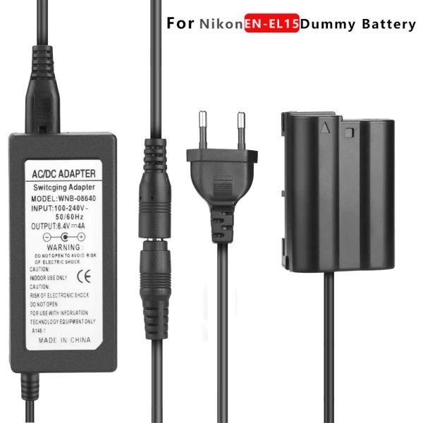 Ladegeräte EU/ US ENEL15 Dummy Batterie mit Wechselstrom -Netzteilladegerät für Nikon D800 D810 D500 D600 D610 D750 D7000 Z6 EP5B