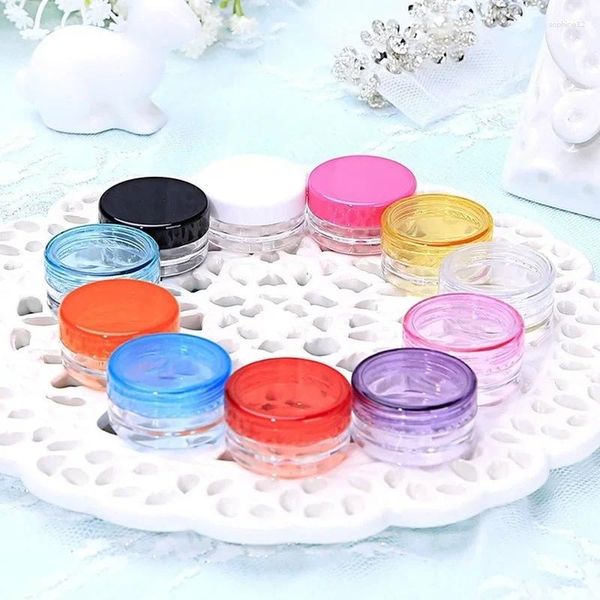 Aufbewahrung Flaschen 30pcs Kosmetische Sifter Gläser Potbox Nagelkunst Perlen Make -up -Creme Plastikbehälter rund Nachfüllbar