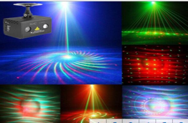 Creative 20 GOBOS Remote Control Professional 2 Heads RG Laser LED azul Minilaser Stage Light Mini Party Light6122169