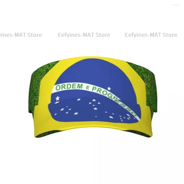 Beralar Yaz Hava Güneş Şapkası Brezilya Bayrak Futbol Sahası Vizör UV Koruma Sporları Tenis Golf Koşu Güneş Koruyucu Kapağı