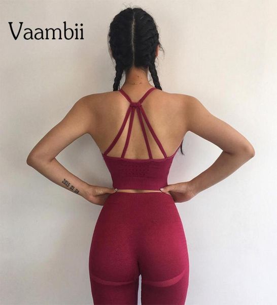 Damen 2 -teiliges Outfit Yoga Sport Workout Set Plus Size Clothes für Frauen Sport -BH und nahtlose Fitnessstudio -Leggings Sets Activewear1119145