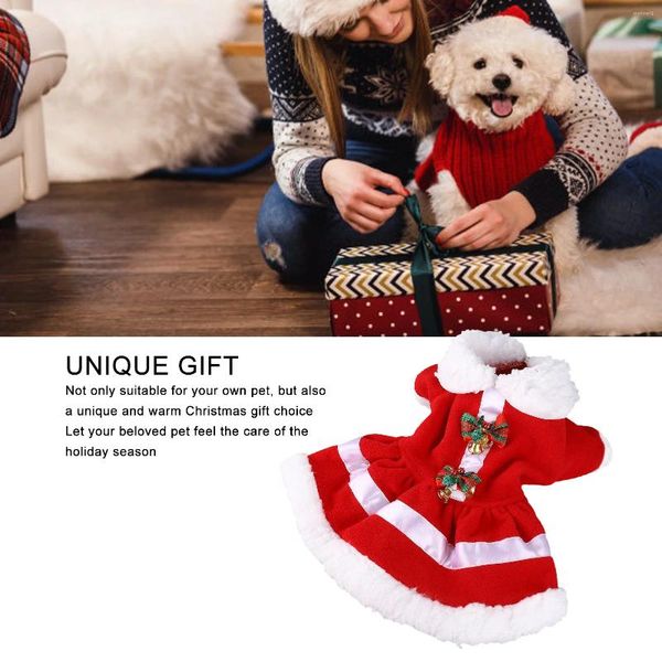 Hundekleidung Weihnachtskleiderpuppenkragen verdickte komfortable warme süße Welpen Urlaub Kostüm mit Glocken für Party Cosplay