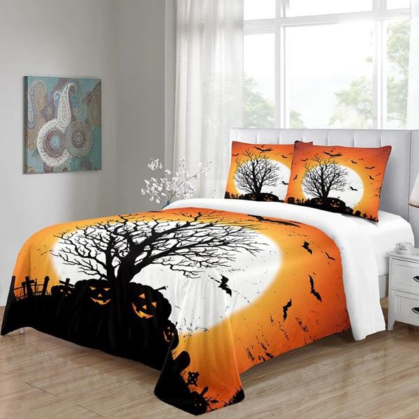 Bedding Sets Tampa de edredão em tamanho grande consolador feliz Halloween Luxury Home Textile Cartoon Designer de qualidade personalizada Modern moderno