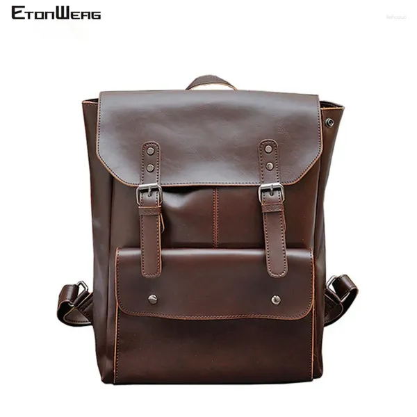 Backpack Business Office Laptop Men Multifunction School Bags Designer Pu Leather Backbag Mulheres Bolsa de Viagem Pacote Casual Bookbag