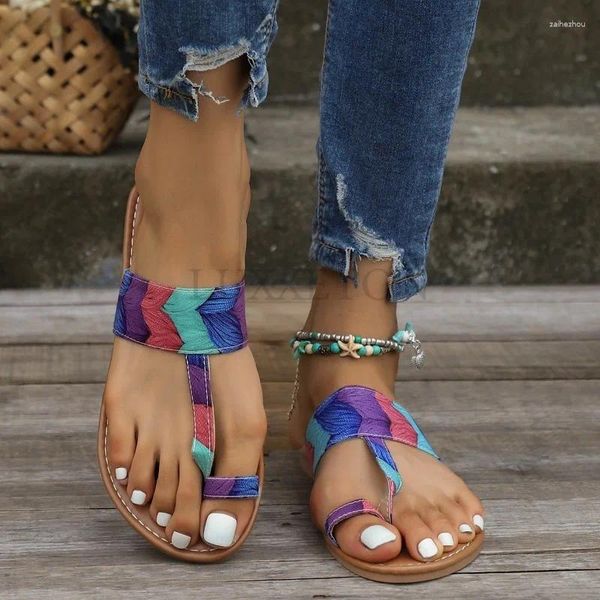 Slippers Women 2024 Женщина Женщина Multi-Color Adploor Adploor Admortion Bustle Flip-Flops Fashion Ladies Sandals Размер 36-43