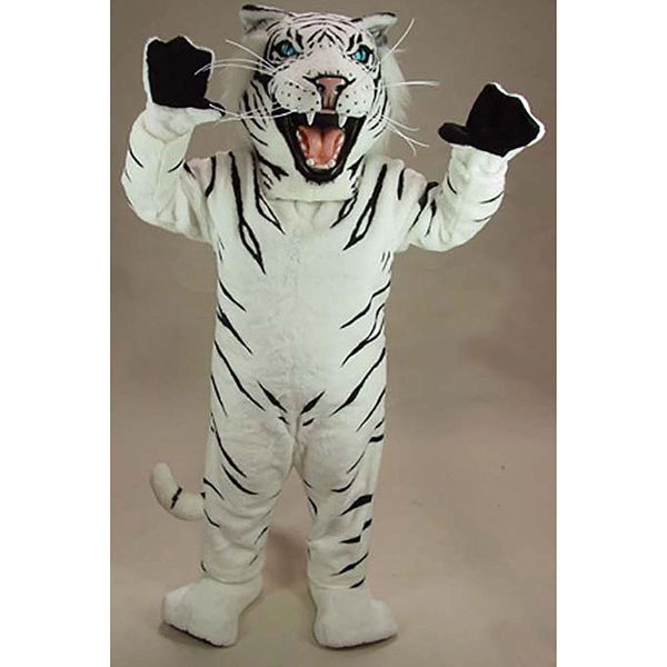 Fantasia personalizada de mascote de tigre branco de alta qualidade Fantas de aniversário Festa de aniversário de Halloween grátis shpping