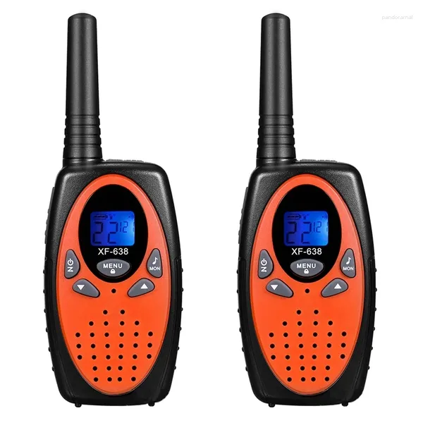 Walkie talkie 2pcs xf638 talkies for kids giocattoli regali ragazzi ragazze a 2 vie radio 22ch vox campeggio escursionismo esterno esterno interno