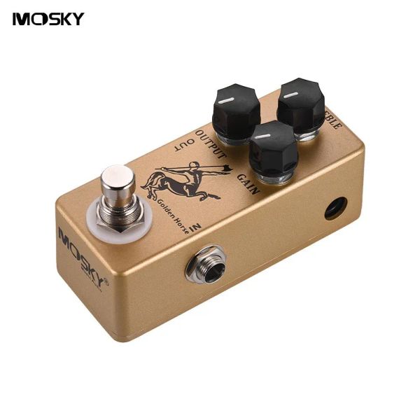 Gitar Mosky Golden Horse Overdrive Gitar Etkisi Pedal 3 Fonksiyonel Topuzlar Pedallar Gitar Aksesuarları Fuzz Pedal Yankı Desteği