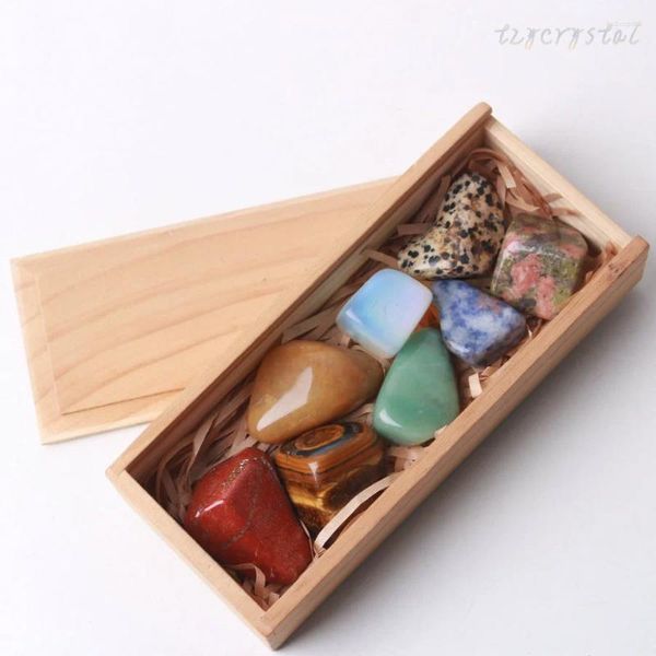 Dekorative Figuren Chakra polierte Palmstein -Probe Box Set