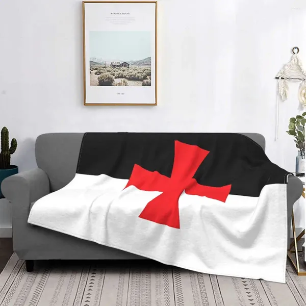 Cobertores Bandeira Cavaleiros Templar Blanket Plush Summer Cute Thin Throw for Bedding Quilt
