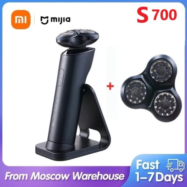 Shavers Xiaomi Mijia SHAVER ELETTRIC S700 TRIMMER PER UOMINO TRIPLA LAMA DEL RAZO MAN ELETTRICE MACCHINA BARBA CARTA CLIMMER CRIPPER RASS