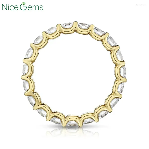 Clusterringe Nizegems 14K 585 Gelbgold 1.4ctw Labor Züchtung Diamonds Runde Brilliant Full Ewigkeit Ehering 