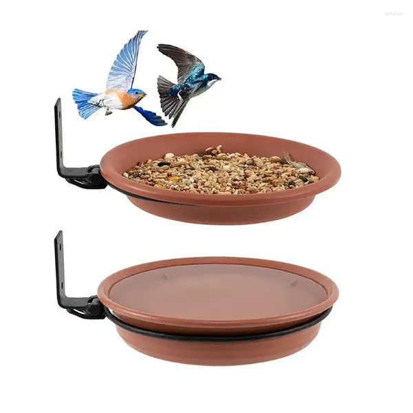 Outros pássaros abastecem 2 bandejas de árvores montadas de diferentes profundidades para o alimentador de tigela de banho instalado no convés da parede ou nas apostas