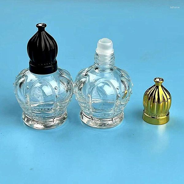 Garrafas de armazenamento 1pc 15ml de vidro dourado mini vintage amostra transparente de amostra vazia frase essencial petrolpilable perfume de gotas de gotas