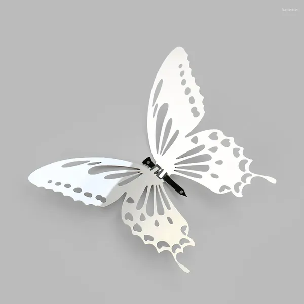 Estatuetas decorativas 2pc a laser aberto 3D Butterfly Aço inoxidável Pingente Scrapbook Craft Fairy Wedding Party Wall Bust