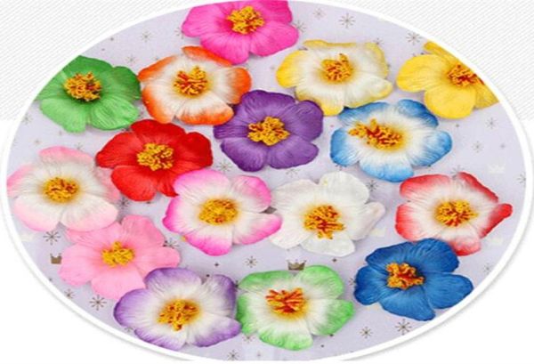 100pcs 9cm Frangipane Frangipani Blume sinensis Blumenkopf künstlicher tropischer Hibiskus 16 Farben6411430