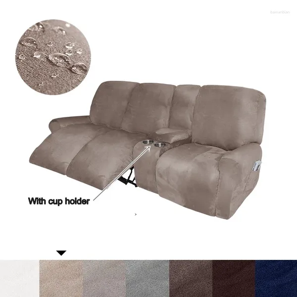 Tampas de cadeira Tampa de reclinável de 3 lugares com porta -copos para cães para cães reclináveis sofá relaxar couch cobres lento menino preguiçoso poltrona