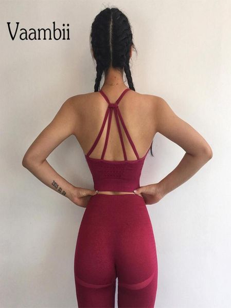 Damen 2 -teiliges Outfit Yoga Sport Workout Set Plus Size Clothes für Frauen Sport -BH und nahtlose Fitnessstudio -Leggings Sets Activewear4171694