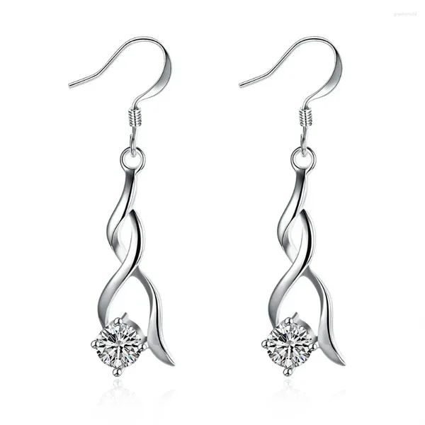 Brincos do garanhão Ne'wamazon Jóias Fashion Bated 925 Silver Exterior Comércio Exterior Tassel Twisted European and American Zircon