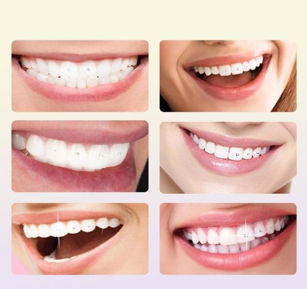 Conjunto de gemas de dente de maquiagem permanente Fácil de remover belas jóias brancas de dentes refletivos de ornamento kit para menina 22113036969