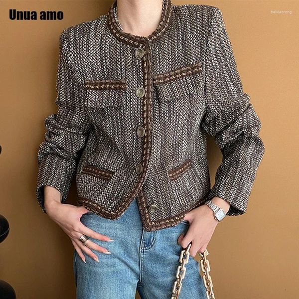 Giacche da donna Contrasta giacca intrecciata intrecciata Donne Spring Autumn 2024 Trend Classico Single Single Single Sfrigo